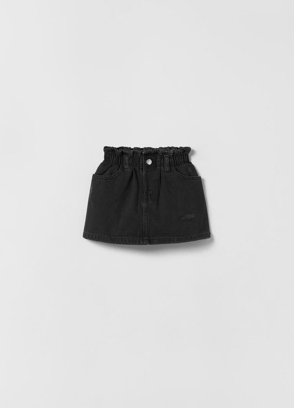 ZARA Girls Ripped Black Denim Skirt Size 2-3 Years